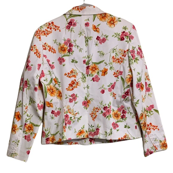 NWOT Talbots Floral Print Shoulder Pad Blazer Jacket - Picture 2 of 8